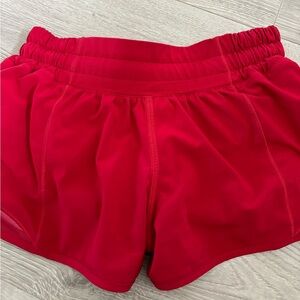 Lululemon hotty hot low rise red shorts